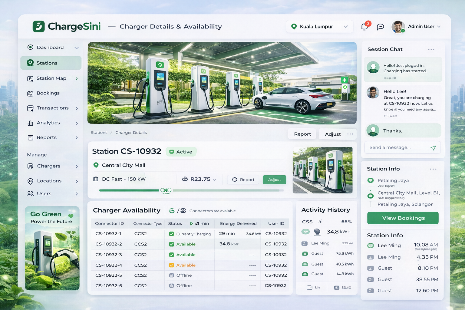 ChargeSini — Charger details & availability