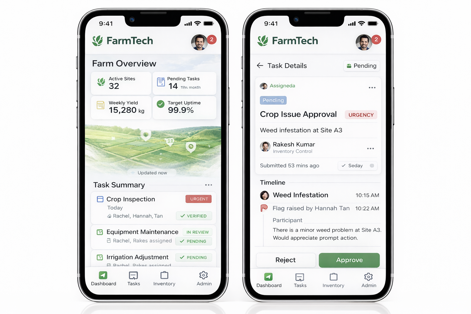 FarmTech — Mobile view